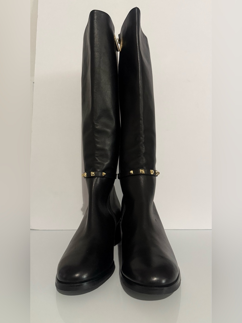 LK Bennett Stevie Stud Detail Knee High Boots, size 8